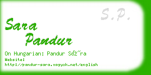 sara pandur business card